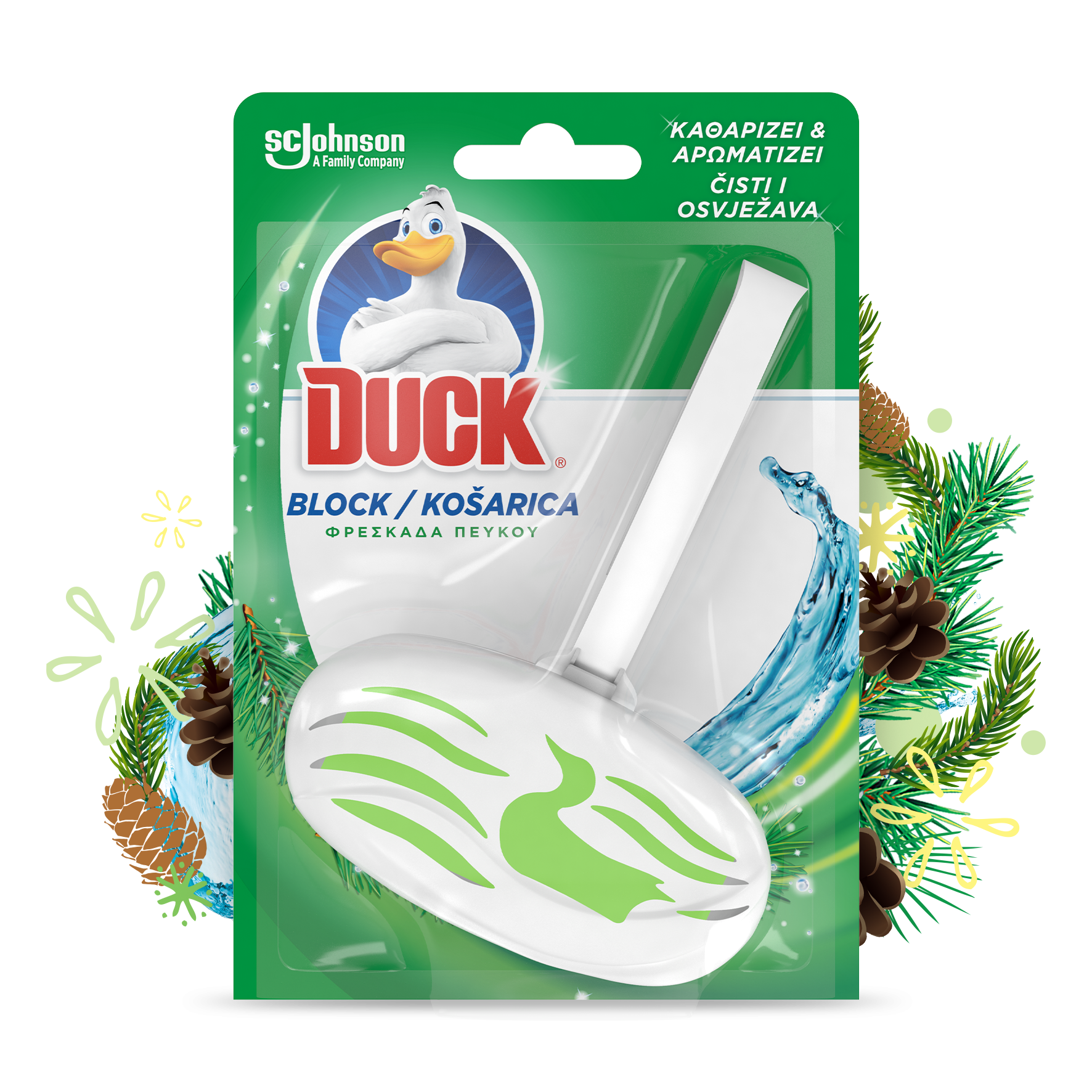 SC Johnson Στερεό Block Τουαλέτας σε Θήκη με άρωμα Πεύκο Duck (40 g)