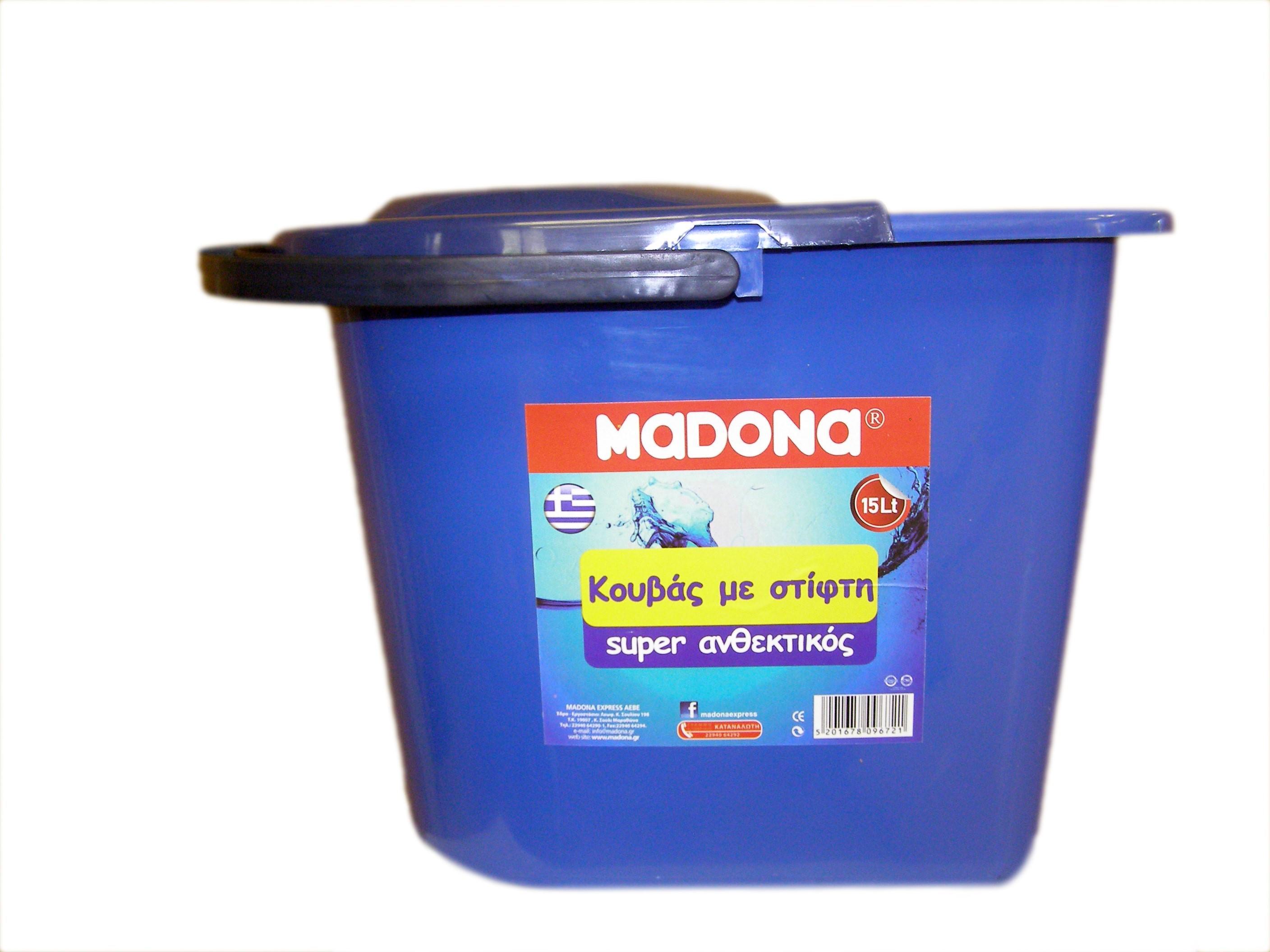 Κουβάς Οβάλ με Στίφτη Μπλε Madona (15 lt)