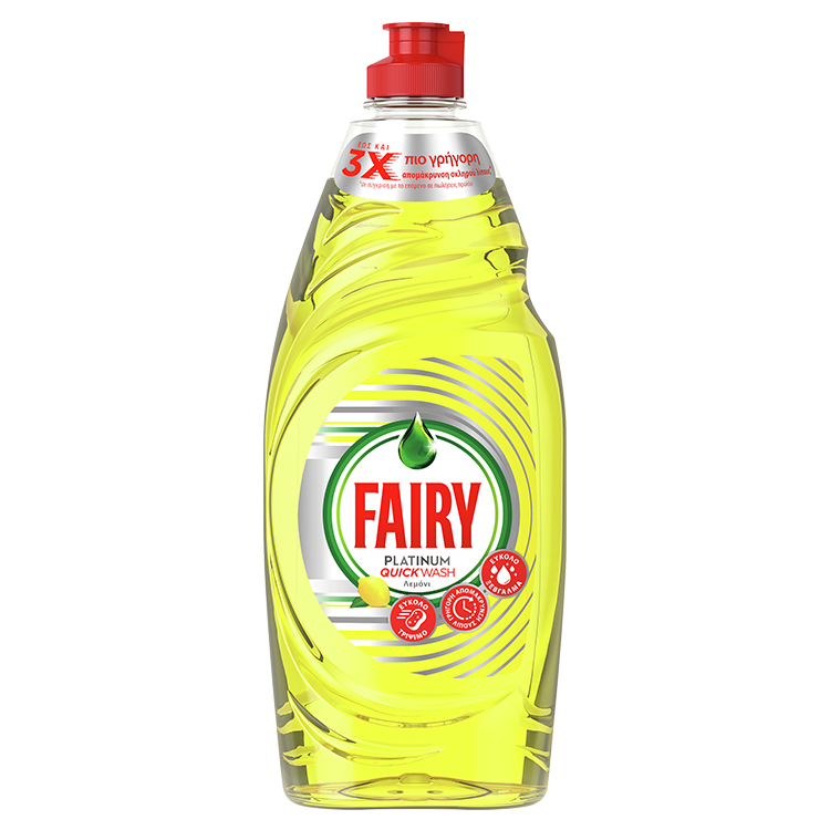 Υγρό Πιάτων με Γρήγορη Δράση Λεμόνι Platinum Quickwash Fairy (654ml)