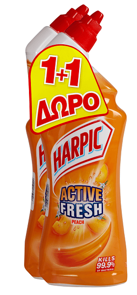 Υγρό Καθαριστικό Λεκάνης Ροδάκινο Harpic (750 ml) 1+1 Δώρο
