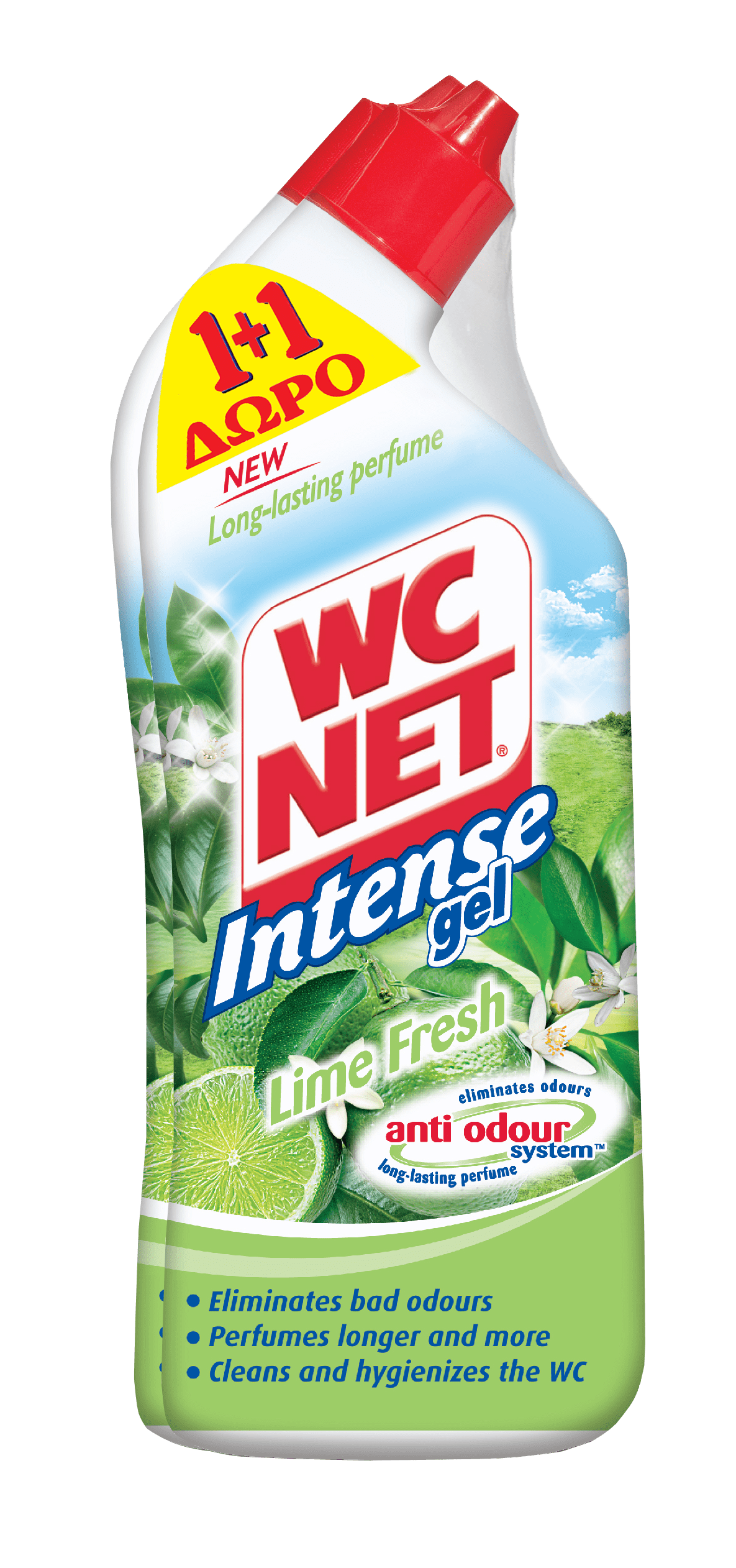 Υγρό Καθαριστικό Λεκάνης Intense Lime WC Net (2Χ750 ml) 1+1 Δώρο