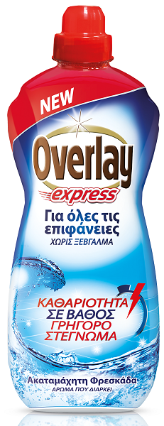 Υγρό Καθαριστικό για Όλες τις Επιφάνειες Ακαταμάχητη Φρεσκάδα Overlay Express (1lt)