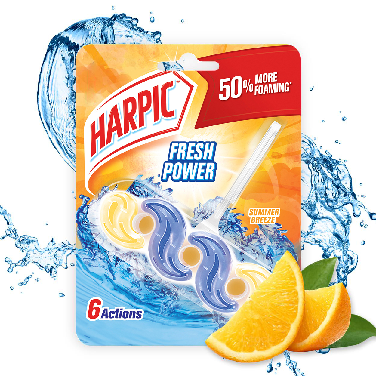 Wc Block Καθαριστικό Λεκάνης Τουαλέτας Fresh Power Summer Breeze Harpic (35g)