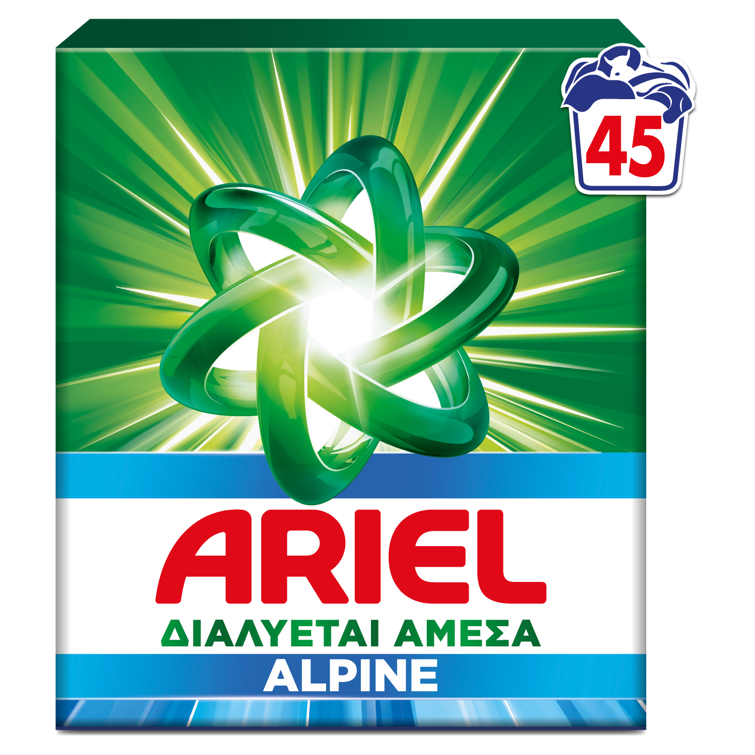 P&G Απορρυπαντικό ρούχων σε σκόνη Alpine Ariel (45 μεζ)