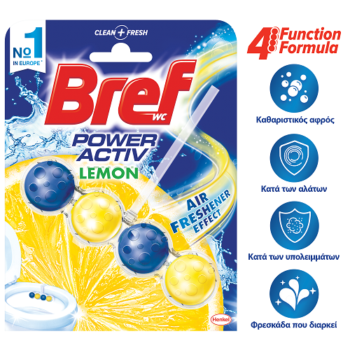 Μπλοκ Τουαλέτας Power Activ Juicy Lemon Bref Wc (50g)
