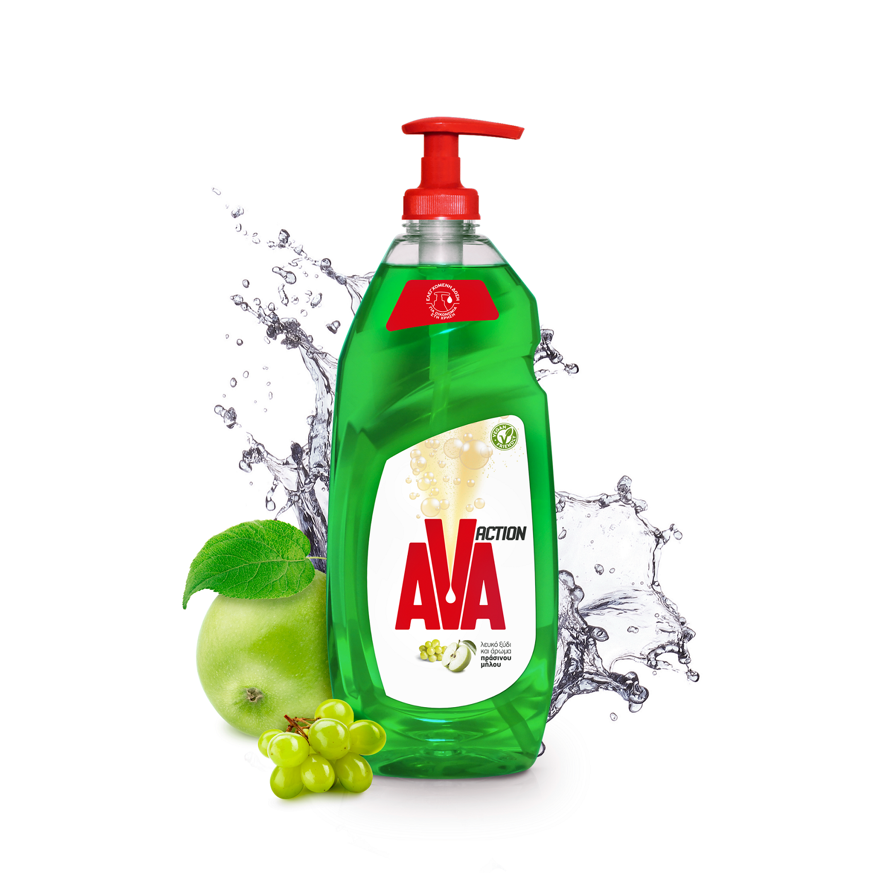 Υγρό Πιάτων Λευκό Ξύδι & Πράσινο Μήλο Ava (650 ml)