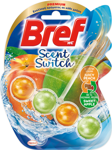 Μπλοκ Τουαλέτας Scent Switch Sweet Peach & Red Apple Bref Wc (50g)