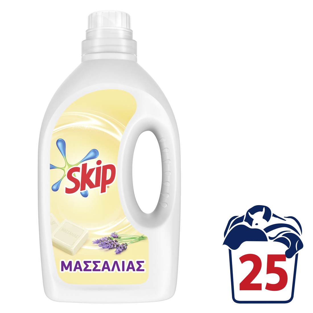 Υγρό Απορρυπαντικό Ρούχων Μασσαλίας Skip (25μεζ/ 1,25lt)