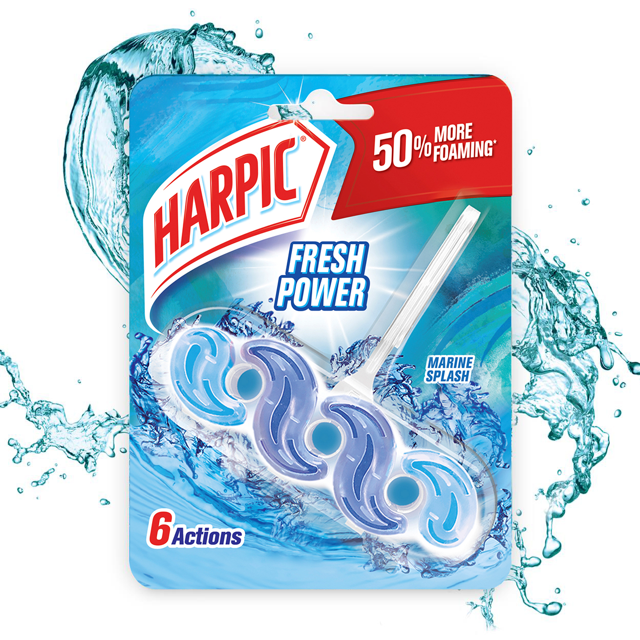 Wc Block Καθαριστικό Λεκάνης Τουαλέτας Fresh Power Marine Splash Harpic (35g)