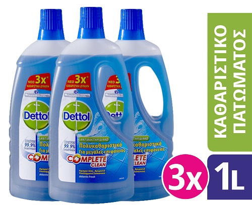 Καθαριστικό Πατώματος Αντιβακτηριδιακό Atlantic Fresh Dettol (1lt) τα 3 τεμάχια -30%