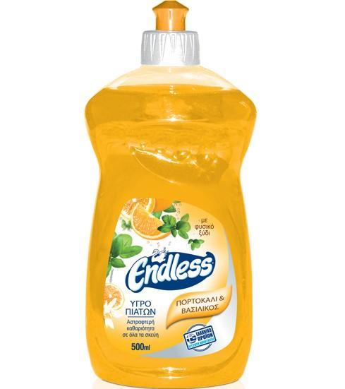 Υγρό Πιάτων Πορτοκάλι και Βασιλικός Endless (500 ml)