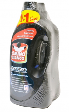 Υγρό Απορρυπαντικό για μαύρα & σκούρα Black Wash Omino Bianco 1+1 Δώρο (2×25μεζ / 2x1500ml)