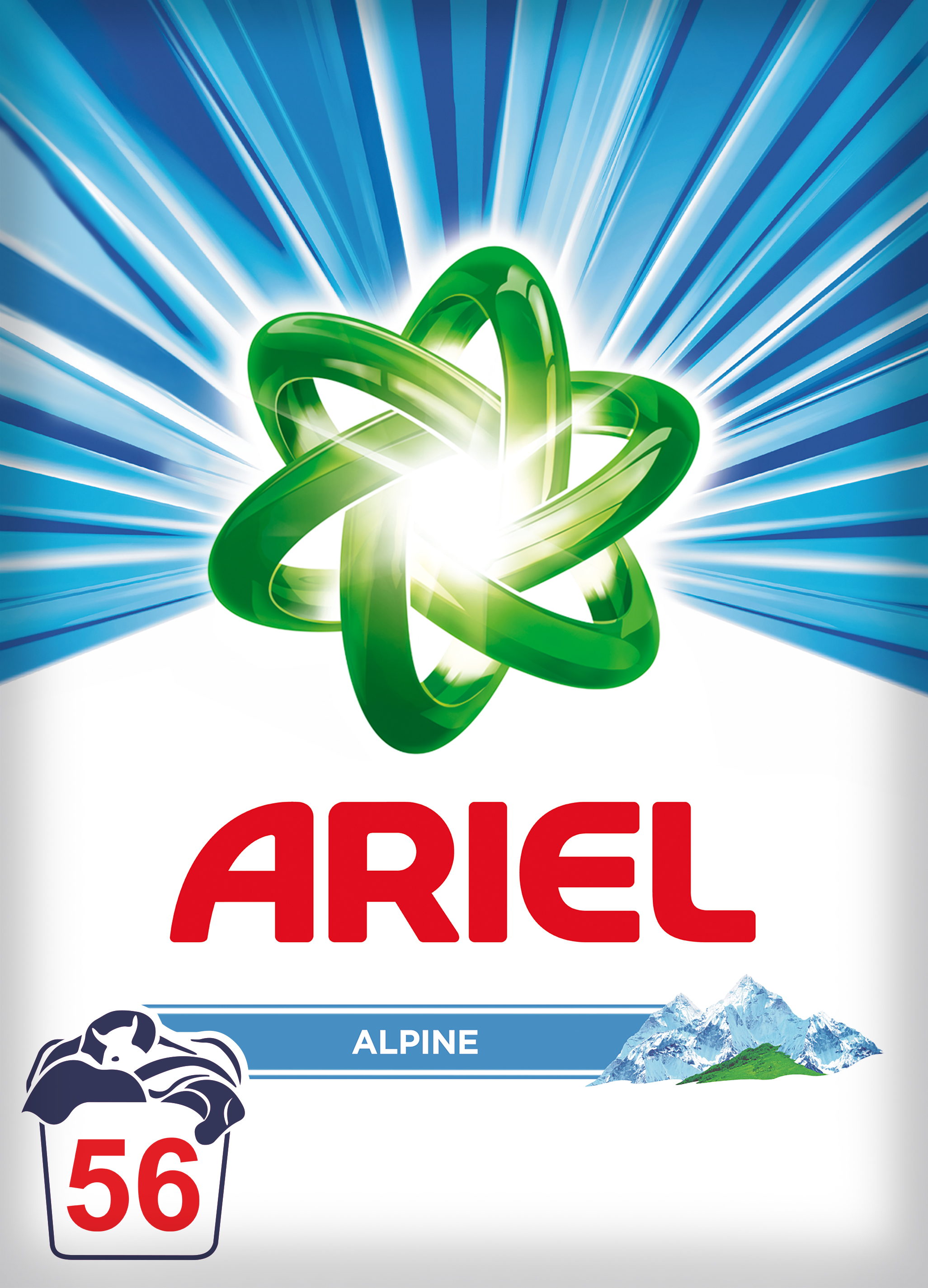 Σκόνη Απορρυπαντικό Πλυντηρίου Alpine Ariel (56μεζ)