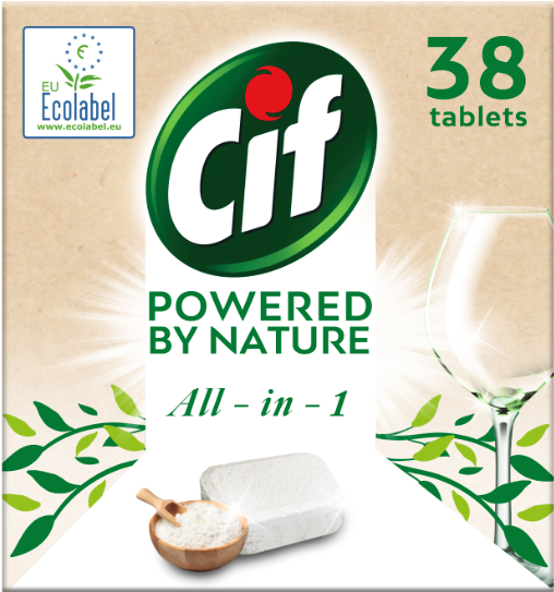Ταμπλέτες Πλυντηρίου Πιάτων Nature Cif (38τεμ)