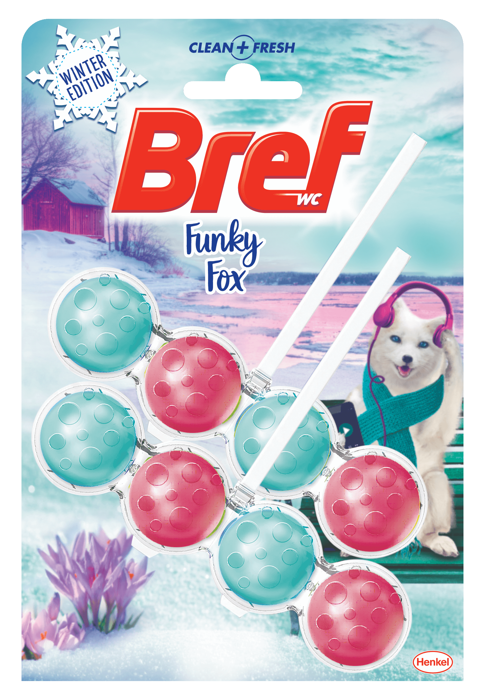 Wc Block Winter Edition Funky Fox Bref (2x50g) | e-Fresh.gr
