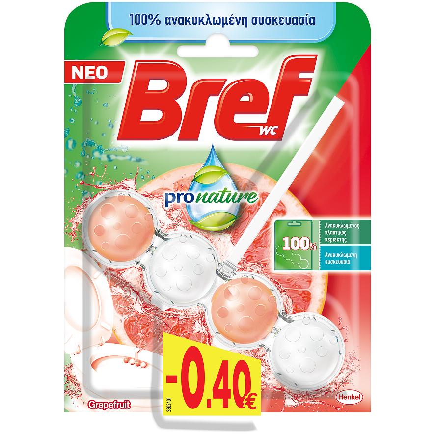Μπλοκ Τουαλέτας Pro Nature Grapefruit Bref (50g) -0.40€