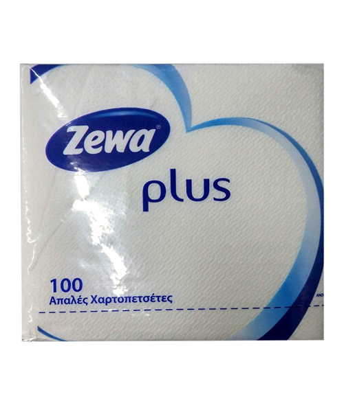 Χαρτοπετσέτες λευκές Zewa Plus (153g/100 τεμ)