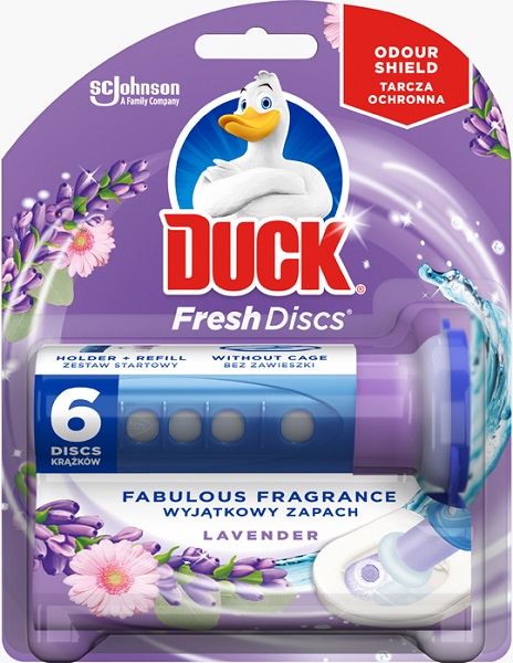 Cageless Block for Toilet, Fresh Discs Lavender, Duck (36ml)