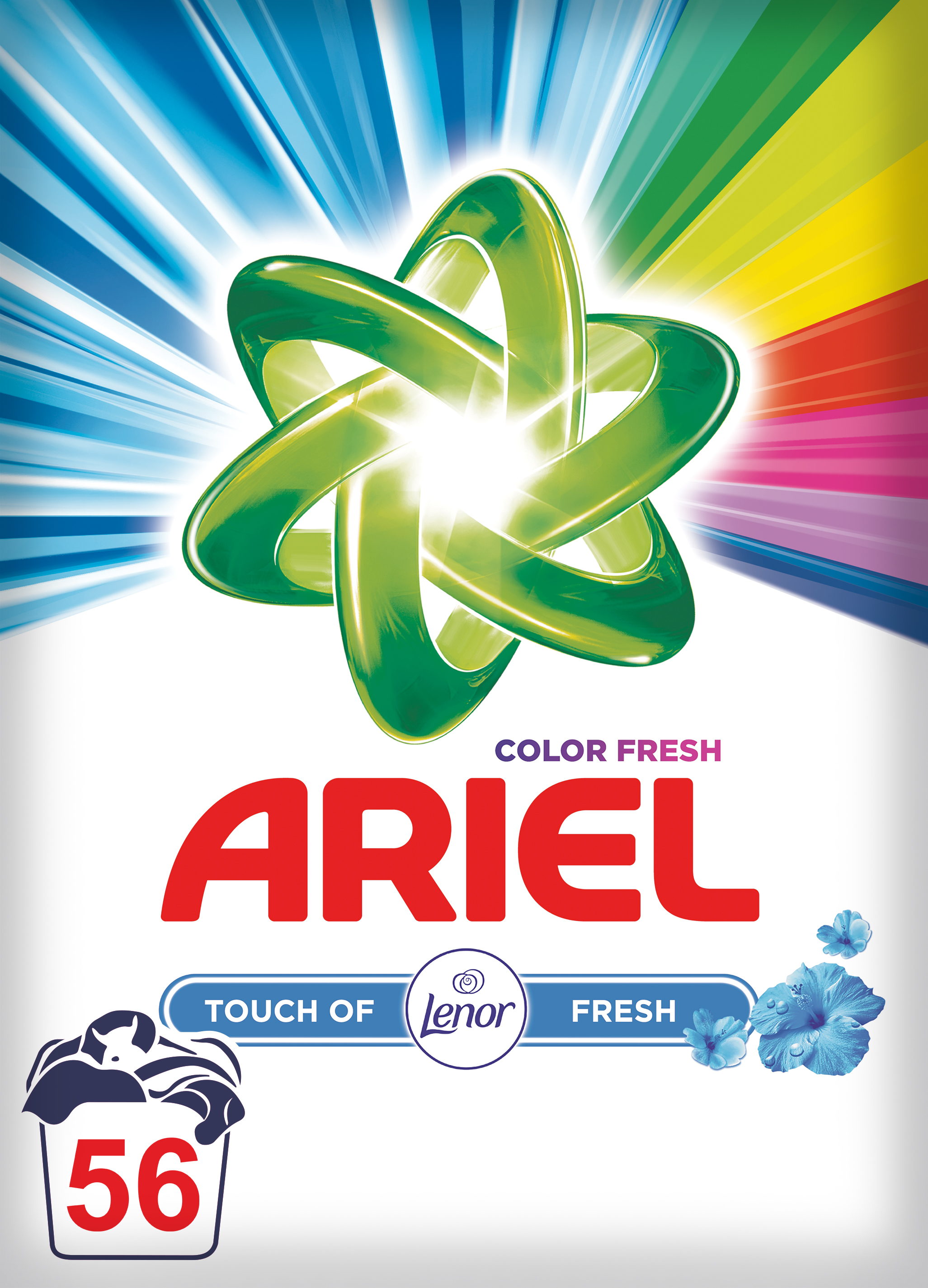 Σκόνη Απορρυπαντικό Πλυντηρίου Touch of Lenor Color Ariel (56μεζ)