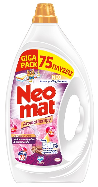 Gel Απορρυπαντικό Μαλαισιανή Ορχιδέα & Σανδαλόξυλο Neomat (3,75lt/ 75μεζ)