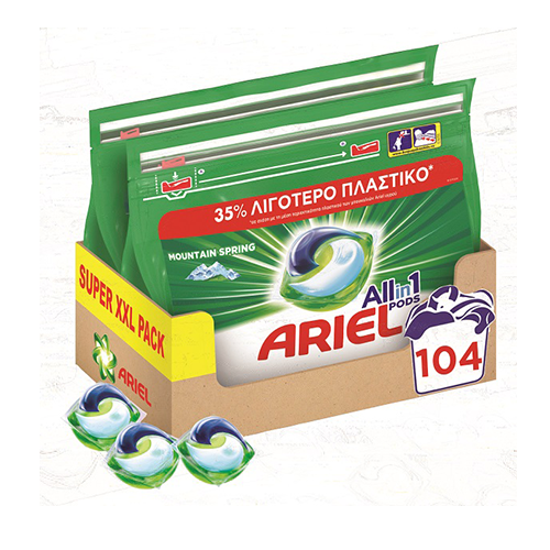 Κάψουλες Πλυντηρίου Allin1 Pods Mountain Spring Ariel (104τεμ)