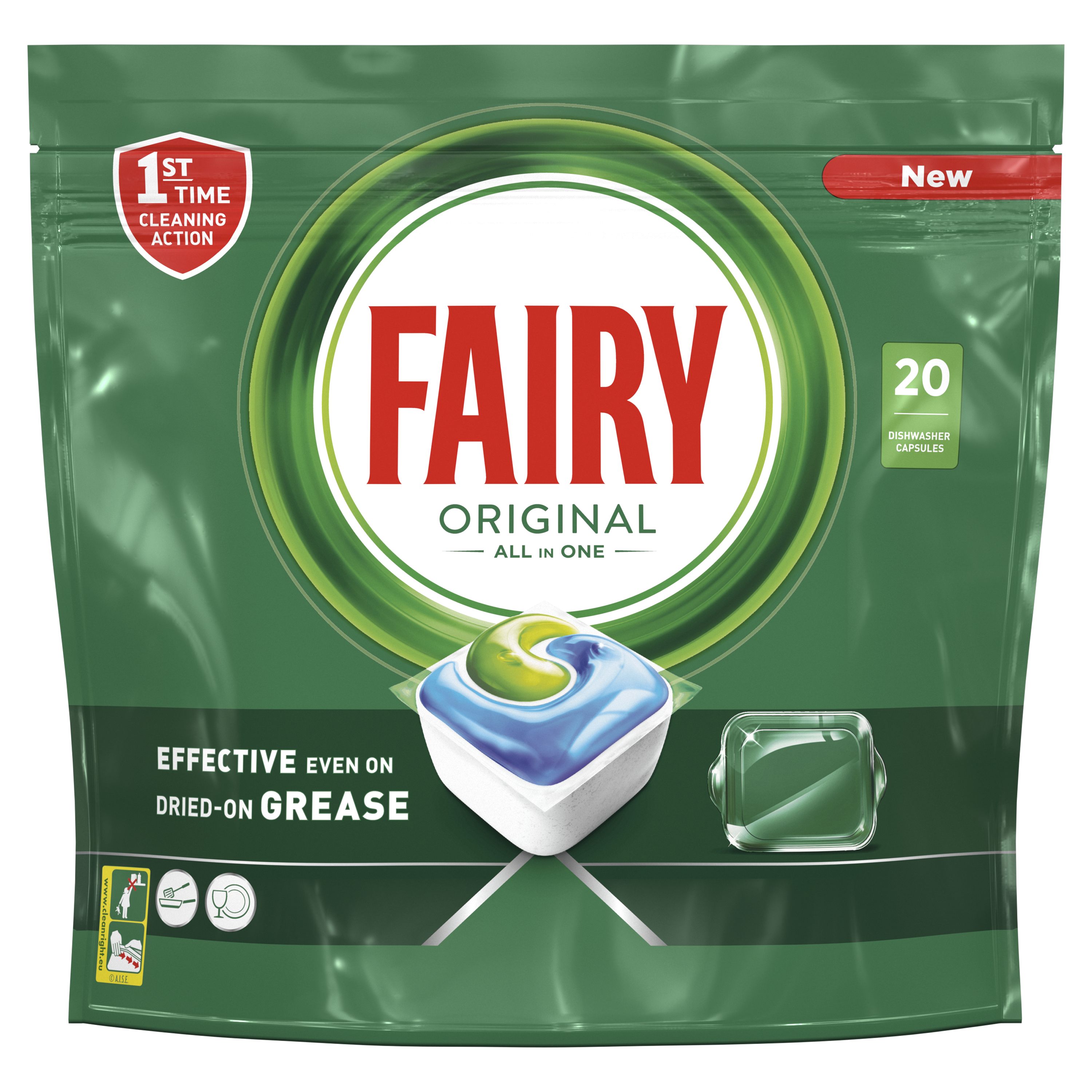 Κάψουλες Πλυντηρίου Πιάτων Regular Original All In One Fairy (20τεμ)