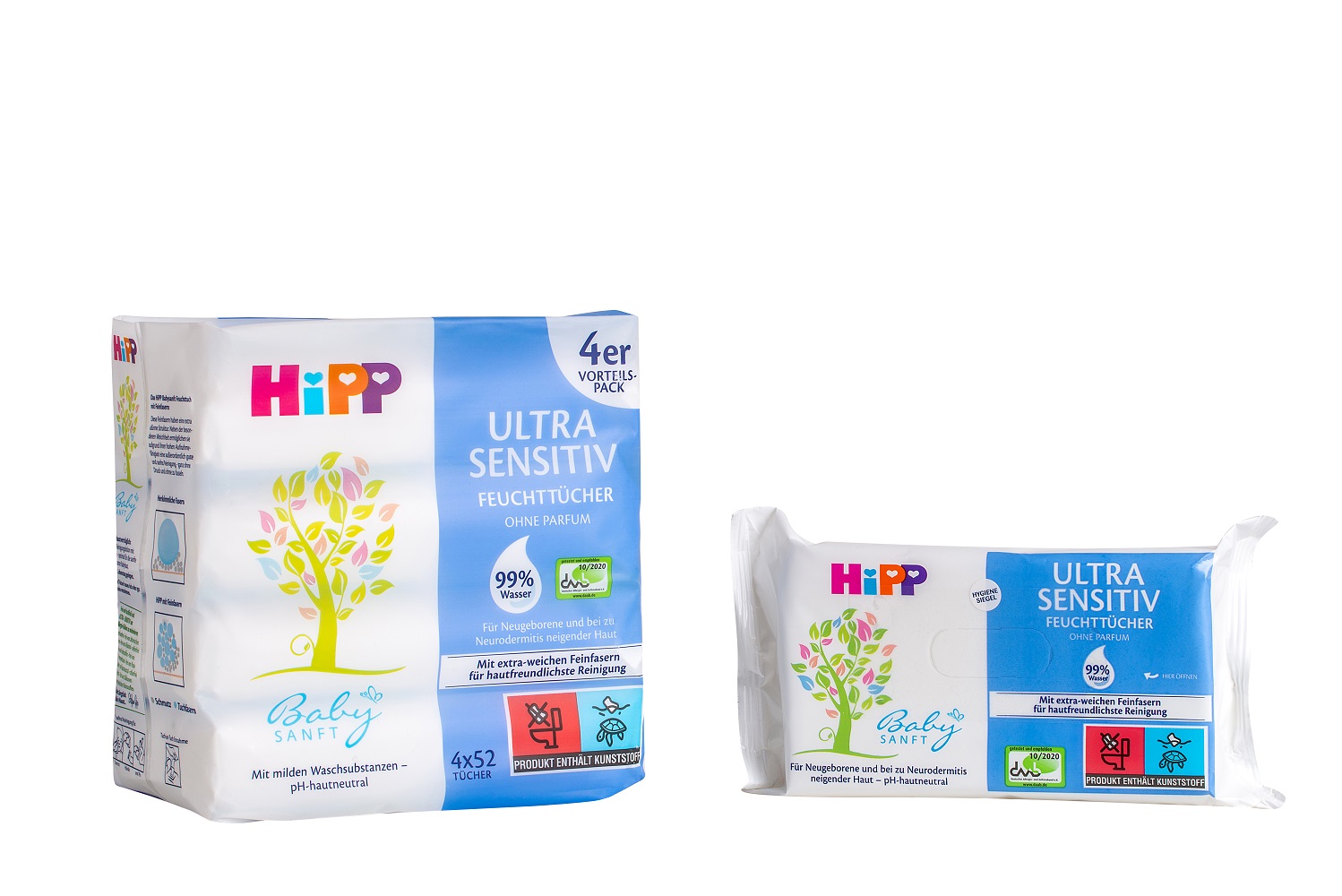 Μωρομάντηλα Ultra Sensitive Hipp (4×52τεμ) 3+1 Δώρο
