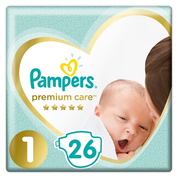P&G Πάνες Pampers Premium Care Μέγεθος 1 (2-5 kg) (26τεμ)