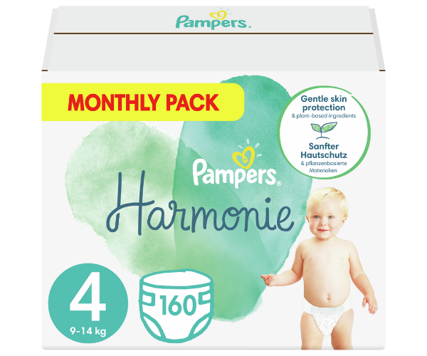 Πάνες Harmonie Μέγεθος 4 (9kg-14kg) Monthly Pack Pampers (160τεμ)