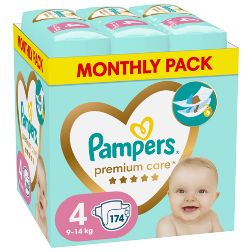 Diapers Pampers Premium Care Size 4 9 14 kg 174pcs