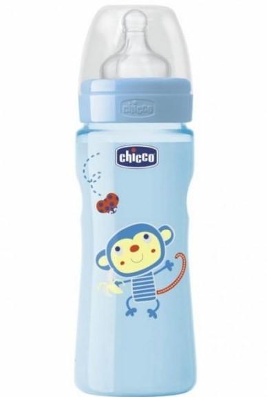 Μπιμπερό Well Being 4+ μηνών Γαλάζιο Chicco (330 ml)