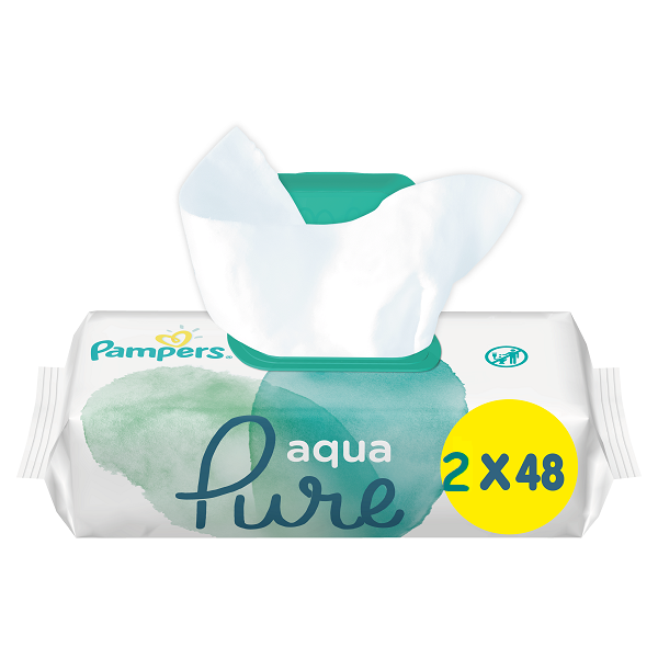 Μωρομάντηλα Aqua Pure Pampers (2×48τεμ) 1+1 Δώρο