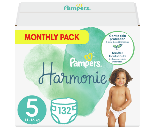Πάνες Harmonie Μέγεθος 5 (11kg-16kg) Monthly Pack Pampers (132τεμ)