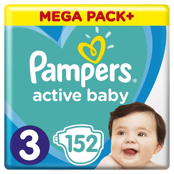Πάνες Pampers Active Baby Μέγεθος 3 (6-10 kg) (152τεμ)