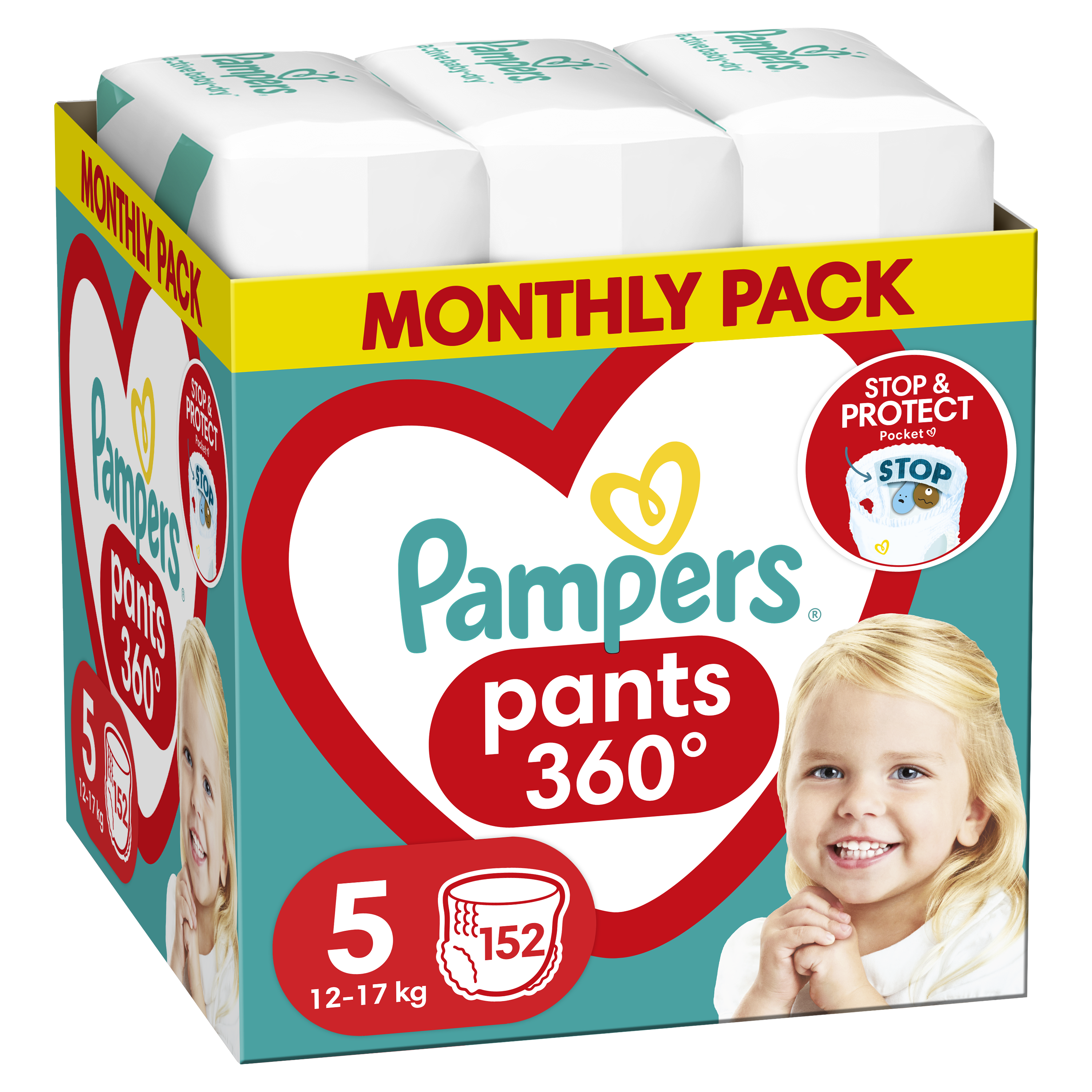 P&G Πάνες-Βρακάκι Μέγεθος 5 (12-17kg) Pampers Pants (152τεμ)