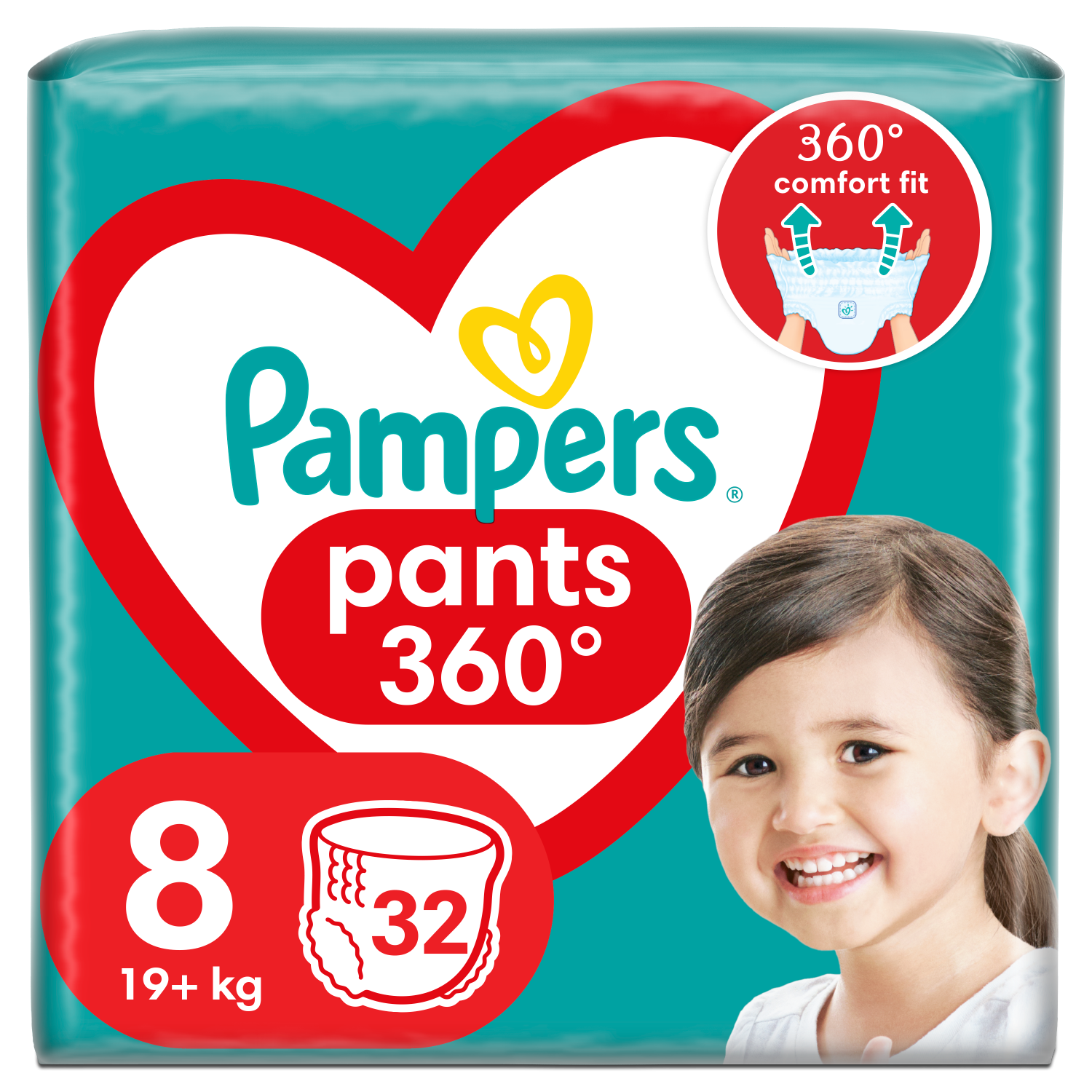 P&G Πάνες-Βρακάκι Μέγεθος 8 (19kg+) Pampers Pants (32τεμ)