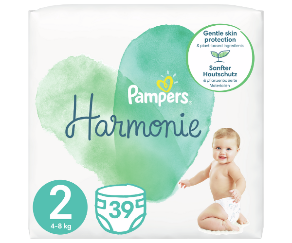 P&G Πάνες Harmonie Μέγεθος 2 (4kg-8kg) Value Pack Pampers (39τεμ)