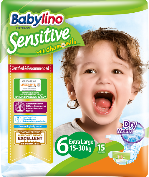 Πάνες Babylino Sensitive No6 (15-30 Kg) (15τεμ)