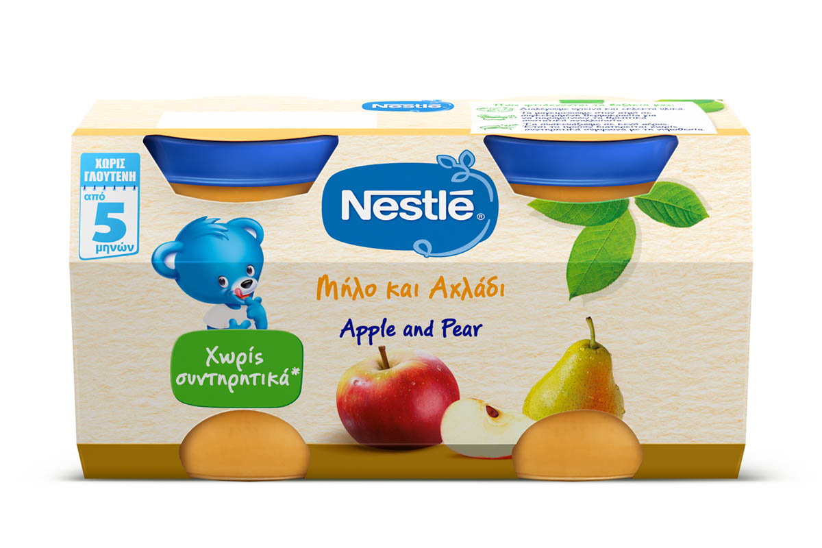Φρουτογευματάκι Μήλο και Αχλάδι Nestle (2×125 g)