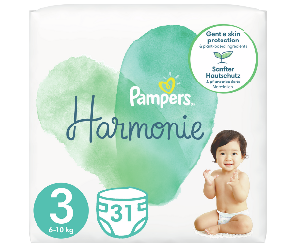 P&G Πάνες Harmonie Μέγεθος 3 (6kg-10kg) Value Pack Pampers (31τεμ)