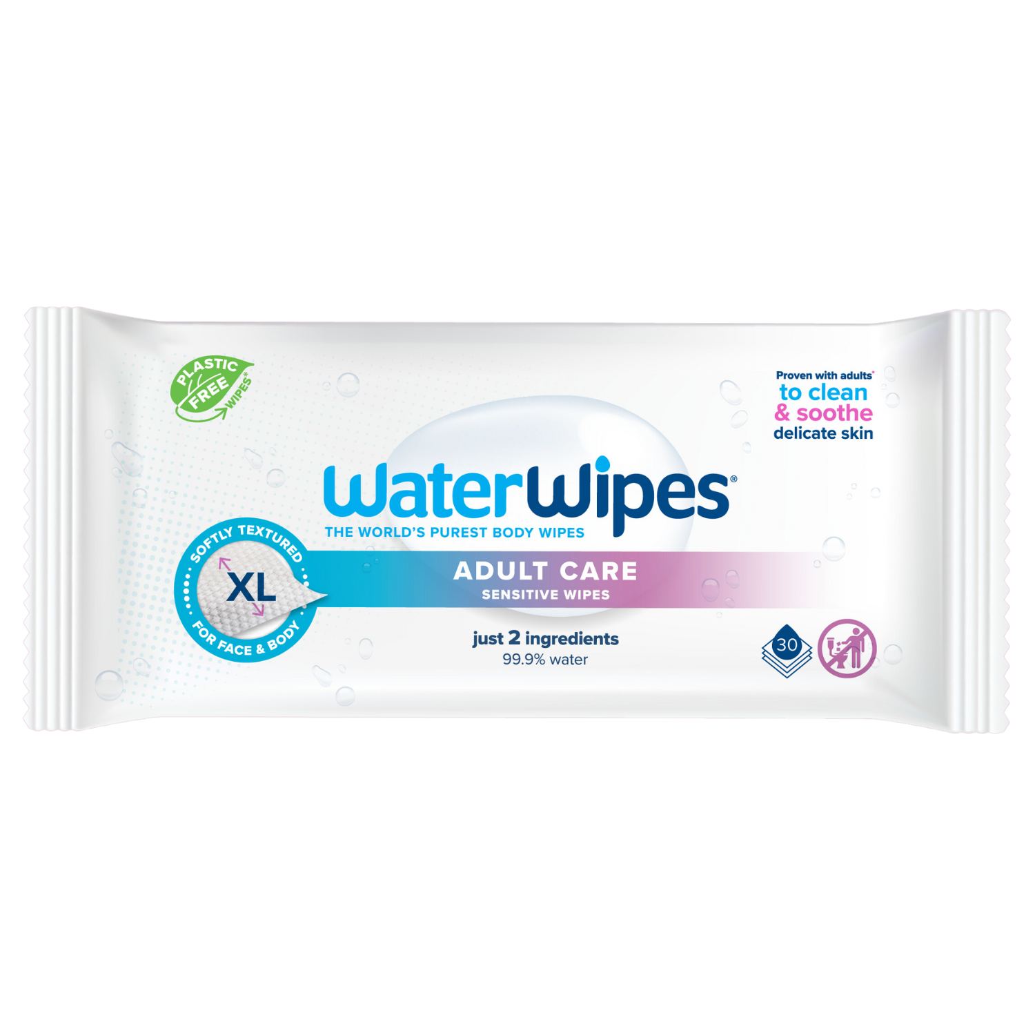 STARK AND WATSON Υγρά Μαντηλάκια Ενηλίκων με Προεξοχές WaterWipes Bio (30τμχ)