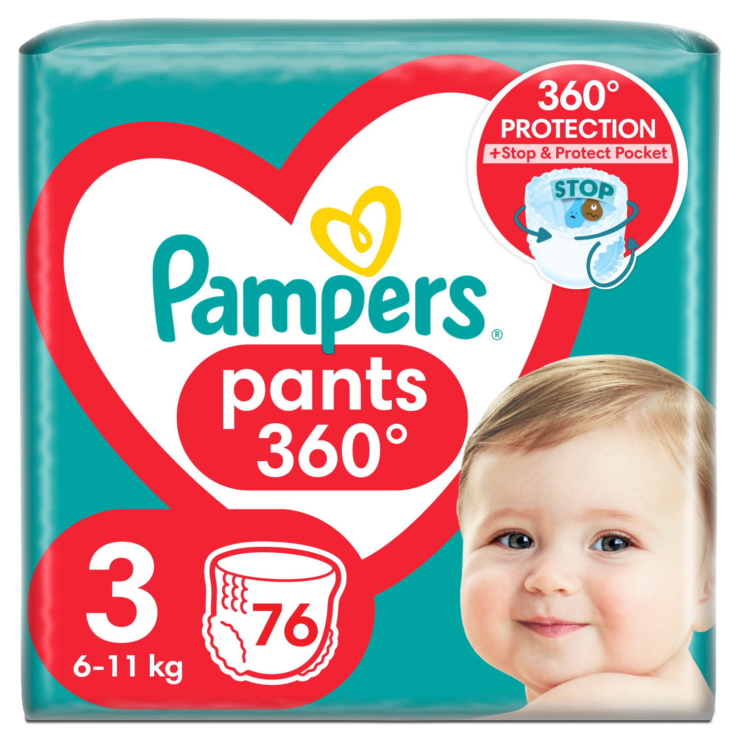 P&G Πάνες-Βρακάκι Pampers Pants Μέγεθος 3 (6-11kg) (76τεμ) 