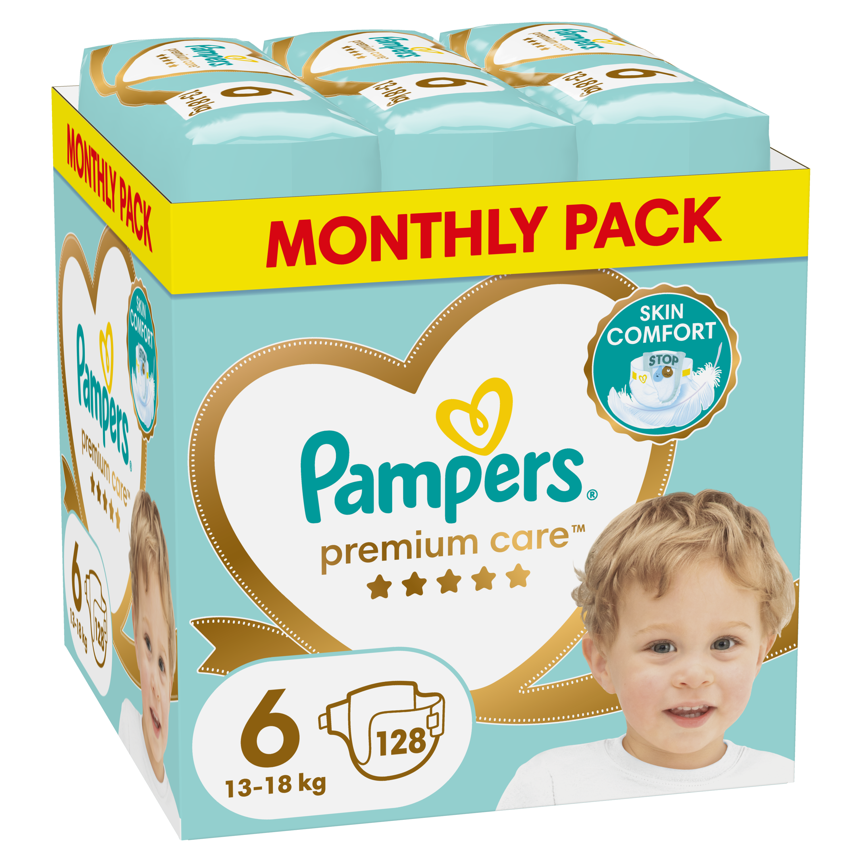 P&G Πάνες Pampers Premium Care Μέγεθος 6 (128τεμ) 