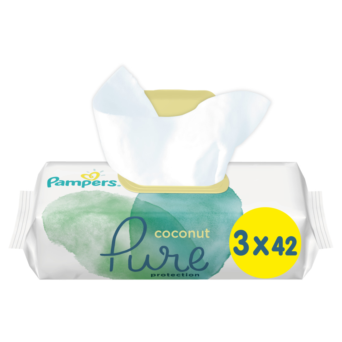 Μωρομάντηλα Coconut Pure Pampers (3×42τεμ)