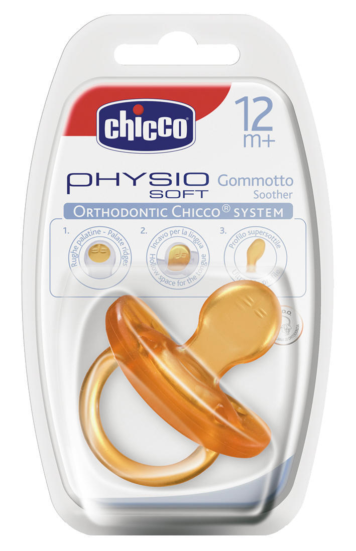 Πιπίλα Physio Soft Oλο Καουτσουκ 12+ Μηνών Chicco (1 τεμ)