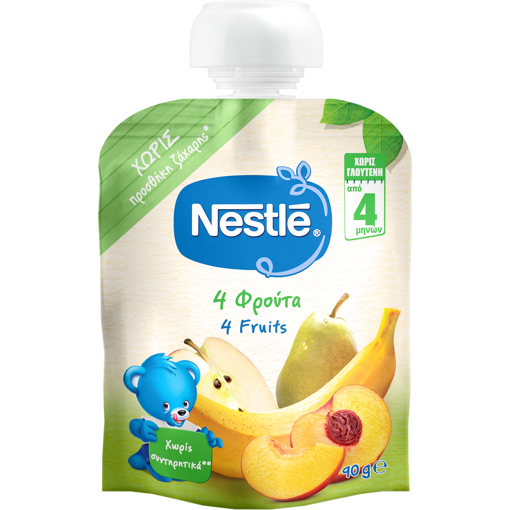 Nestle Φρουτοπολτός 4 Φρούτα Nestle (90 g)