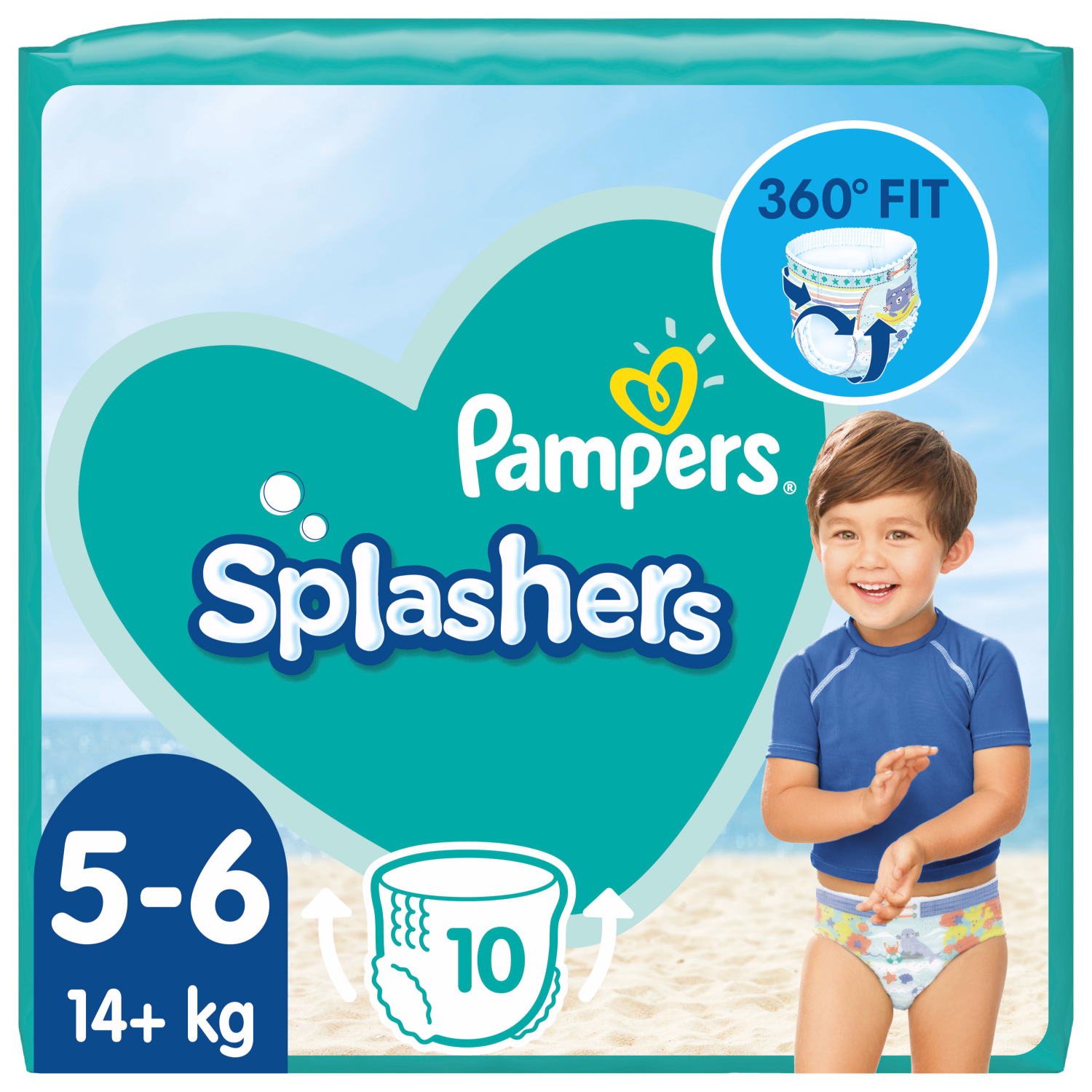 P&G Πάνες-Μαγιό Pampers Splashers Μέγεθος 5-6 (14+ kg) (10τεμ)
