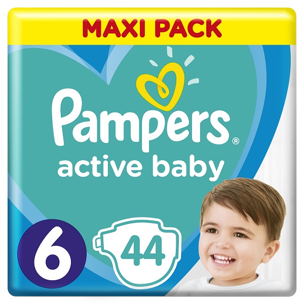 Πάνες Μέγεθος 6 (13-18kg) Pampers Active Baby (2×44τεμ) 1+1 Δώρο