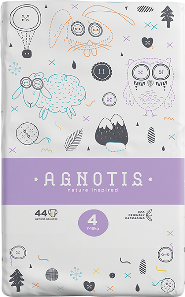 Agnotis Βρεφικές Πάνες Νο4 (7-18kg) Agnotis (44τεμ)