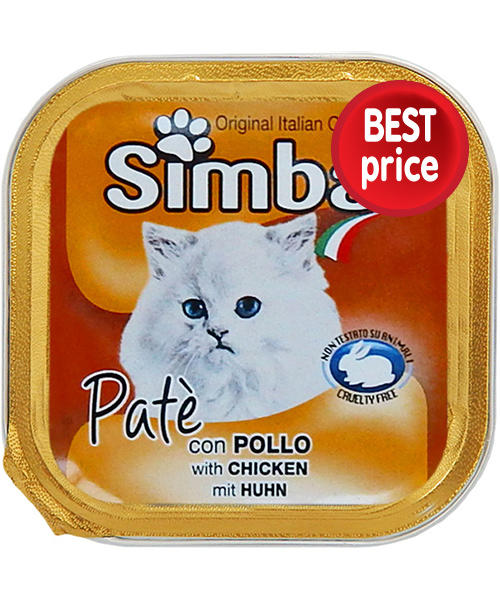 Κονσέρβα γάτας Πατέ με Κοτόπουλο Simba (100g)